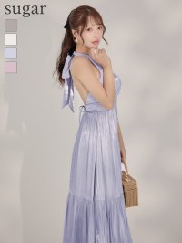 XS-Lサイズあり【DEA./ディア】2way/ バストカット/ サテンリボン/ フレア/ ワンピース/ ミモレ丈/ ミディアムドレス/ キャバドレス long[OF08]