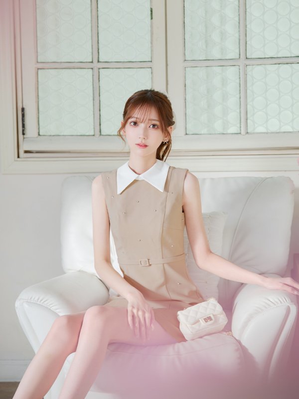 ベージュ モデル:あすか 身長:170cm 着用サイズ:Sサイズ