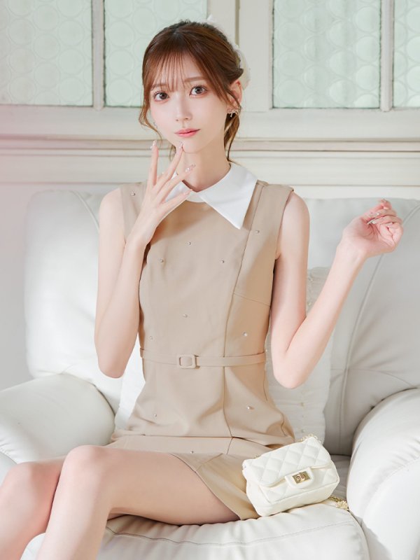 ベージュ モデル:あすか 身長:170cm 着用サイズ:Sサイズ