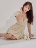 ベージュ モデル：りな　身長：160cm　着用サイズ：Sサイズ