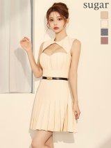 【予約商品/9月上旬発送予定】XSサイズあり【DEA./ディア】バストカット/ ベルト/ フィンプリーツ/ セミフレア/ ミニドレス/ キャバドレス【HC02】