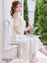 Lサイズあり【DEA.by ROBE de FLEURS/ディアバイローブドフルール】トップギャザー/ オフショル/ ラメ/ ワンカラー/ フレア/ ワンピース/ ロングドレス/ キャバドレス long[OF2]