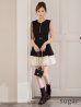 ブラック×アイボリー　モデル：みあ　身長：147cm　着用サイズ：Sサイズ