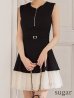ブラック×アイボリー　モデル：みあ　身長：147cm　着用サイズ：Sサイズ