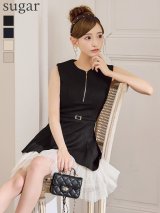 【みあ/関西コレクション着用】XS-Lサイズあり【DEA./ディア】ノースリーブ/ ベルトデザイン/ チュール/ フレア/ ミニドレス/ キャバドレス【HC02】【一部予約商品/9月下旬発送予定】