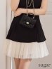 ブラック×アイボリー　モデル：みあ　身長：147cm　着用サイズ：Sサイズ
