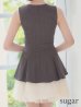 グレー×アイボリー　モデル：明日花キララ　身長162cm　着用サイズ：Sサイズ