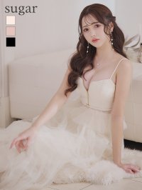 Lサイズあり【DEA./ディア】レース/ ティアード/ チュール/ フレア/ ワンピース/ ロングドレス/ キャバドレス long[OF08]