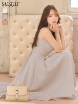 【予約商品/5月中旬発送予定】Lサイズあり【DEA.by ROBE de FLEURS/ディアバイローブドフルール】ストーン/ ジャガード/ ギャザー/ フレア/ ロング/ ワンピース/ ミモレ丈/ ミディアムドレス/ キャバドレス long[OF2]