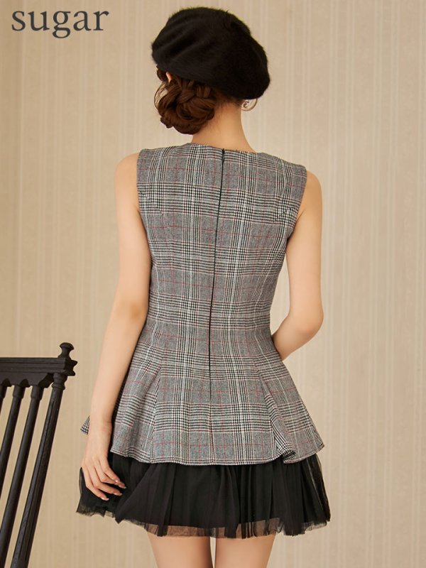 グレーチェック モデル：ももか　身長：156cm　着用サイズ：Sサイズ