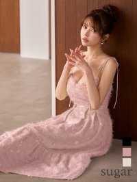 【DEA./ディア】スパンコール/ チュール/ フレア/ ワンピース/ ミモレ丈/ ミディアムドレス/ キャバドレス long[OF08]