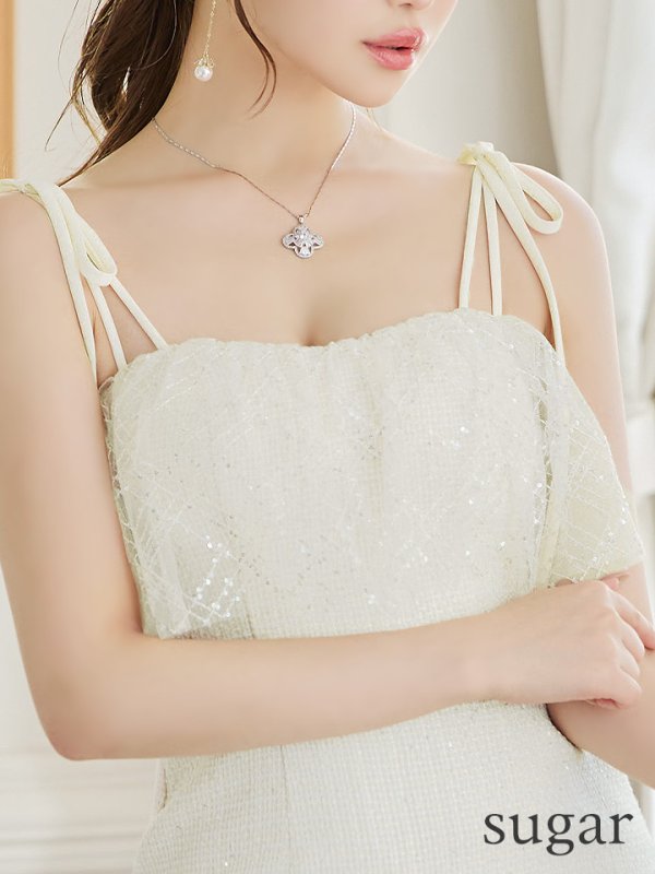 画像10: Lサイズあり【DEA./ディア】スプリングツイード/ マーメイド/ チェック/ キャミソール/ ミモレ丈/ ミディアムドレス/ キャバドレス[OF08]