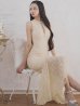 画像4: Lサイズあり【DEA.by ROBE de FLEURS/ディアバイローブドフルール】マーメイド/ バストジップ/ チェック/ オーガンジー/ ノースリーブ/ ワンピース/ ロングドレス/ キャバドレス long[OF2]