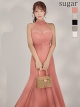 XS-Lサイズあり【DEA./ディア】シースルー/ ホルターネック/ チュール/ ワンピース/ ロングドレス/ キャバドレス long[OF2]