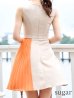 画像9: Lサイズあり【DEA.by ROBE de FLEURS/ディアバイローブドフルール】ノースリーブ/ ウエストボタン/ スイッチプリーツ/ フレア/ ミディアムドレス/ キャバドレス[OF2]