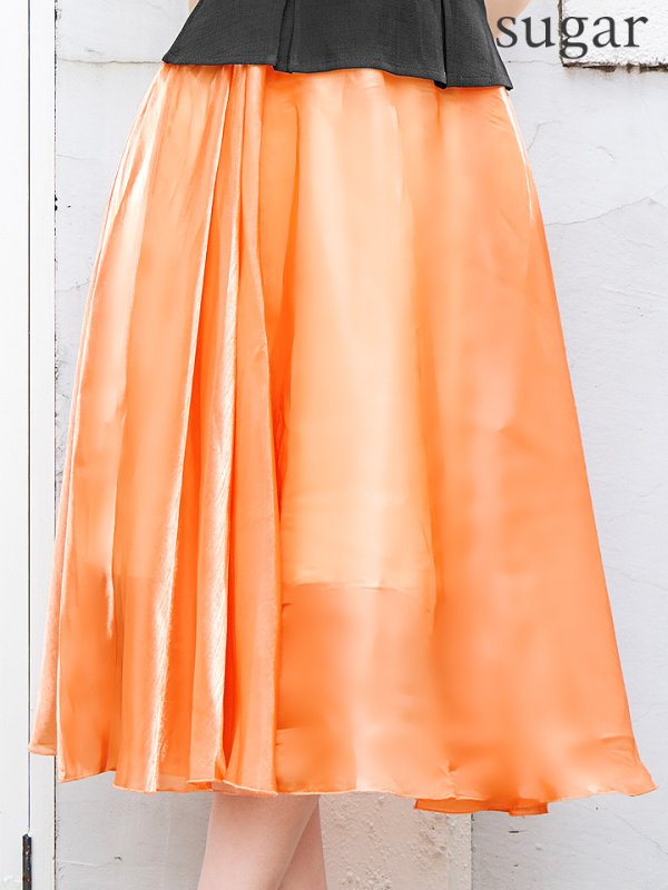 画像11: Lサイズあり【DEA./ディア】バストビジュー/ ペプラム/ ロングオーガンジー/ フレア/ ミディアムドレス/ キャバドレス[OF08]