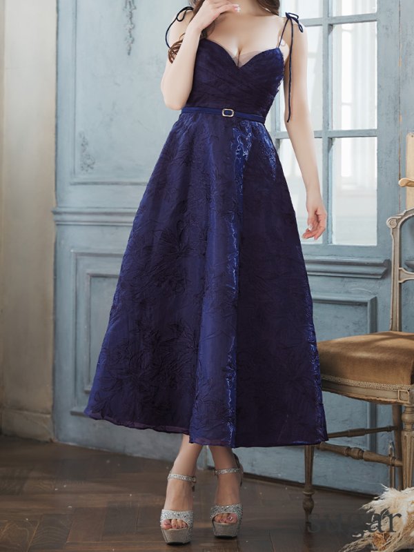 画像12: XS-Lサイズあり【DEA./ディア】花柄刺繍/ オーガンジー/ フレア/ ワンピース/ ミモレ丈/ ミディアムドレス/ キャバドレス long[OF08]