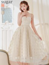 Lサイズあり【DEA.by ROBE de FLEURS/ディアバイローブドフルール】ギンガムチェック/ オーガンジー/ フレア/ ロング/ ワンピース/ ミモレ丈/ マキシ丈/ ミディアムドレス/ キャバドレス long[OF2]