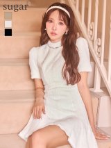 【予約商品/10月下旬発送予定】XSサイズあり【DEA./ディア】バックオープン/ 起毛ニット/ フレア/ ミニドレス/ キャバドレス[OF08]