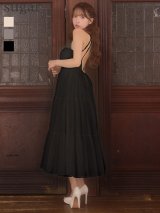 【予約商品/12月下旬発送予定】Lサイズあり【DEA./ディア】ラメ/ シフォン/ ホルターネック/ シースルー/ シンプル大人系/ ミディアムドレス/ キャバドレス long[OF08]