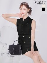 【予約商品/6月下旬発送予定】XSサイズあり【DEA./ディア】パイピング/ ノースリーブ/ ベルト/ ミニドレス/ キャバドレス[OF2]