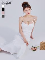 【予約商品/6月下旬発送予定】Lサイズあり【DEA./ディア】デコルテライン/ ストレッチ/ キルティング/ マーメイド/ ワンピース/ ミモレ丈/ マキシ丈/ ミディアムドレス/ キャバドレス long[OF2]