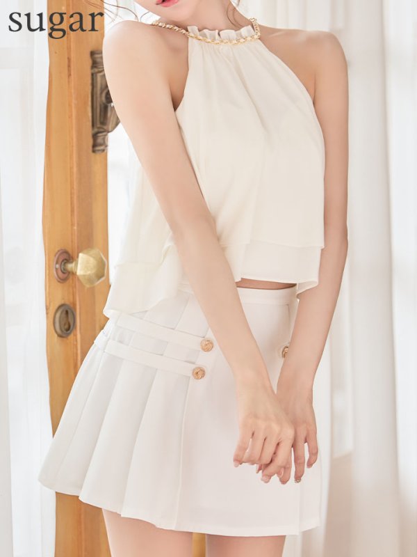 ホワイト　モデル：明日花キララ　身長：162cm サイズ：Sサイズ