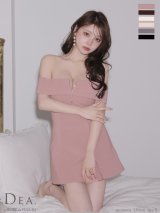 XSサイズあり【DEA./ディア】バストジップ/ オフショル/ セットアップ/ フレア/ ミニドレス/ キャバドレス[OF08]