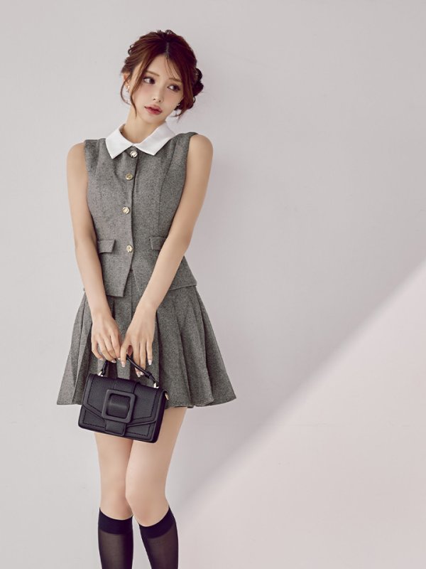 チャコールグレー　モデル：ももか　身長：156cm　着用サイズ：Sサイズ