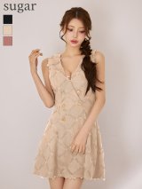 【予約商品/9月中旬発送予定】XSサイズあり【DEA./ディア】フリンジジャガード/ ダブルボタン/ フレア/ ミニドレス/ キャバドレス[OF08]