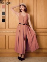 【予約商品/9月下旬発送予定】Lサイズあり【DEA./ディア】フロントボタン/ ベルト/ スリット/ セットアップ/ ロング/ ミモレ丈/ ミディアムドレス/ キャバドレス long[OF08]