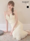 【DEA./ディア】立体チュール/ フロントジップ/ ワンピース/ キャミソール/ ツーピース/ タイト/ ミディアムドレス/ キャバドレス[OF08]