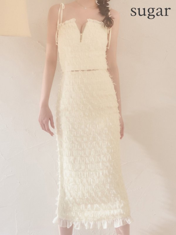 アイボリー　モデル：羽澄まり 身長：158cm　着用サイズ：Sサイズ