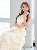 XSサイズあり【DEA./ディア】ホルター/ チェック/ バックカット/ シフォン/ ワンピース/ ミディアムドレス/ キャバドレス[OF08]