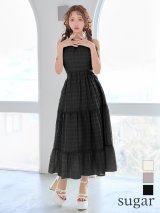 XSサイズあり【DEA./ディア】ホルター/ チェック/ バックカット/ シフォン/ ワンピース/ ミディアムドレス/ キャバドレス[OF08]