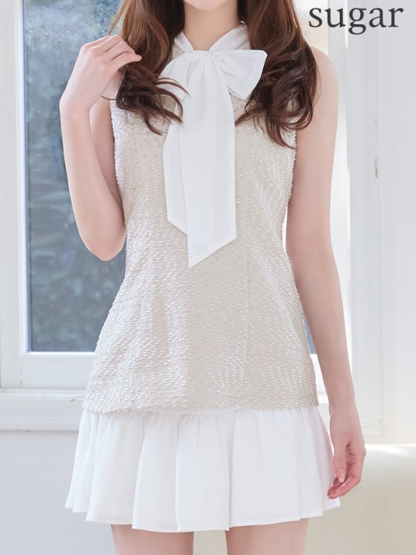 ベージュ　モデル：羽澄まり　身長：158cm　着用サイズ：Sサイズ