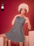 XSサイズあり【DEA./ディア】プリーツ/ ホルターネック/ ティアード/ フレア/ ミニドレス/ キャバドレス[OF08]【一部予約商品/6月下旬発送予定】
