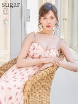 【朝日向まり/関西コレクション着用】Lサイズあり【DEA./ディア】プリーツ/ フラワー/ シフォン/ フレア/ ワンピース/ ミディアムドレス/ キャバドレス[OF08]