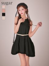 XS-Lサイズあり【DEA./ディア】ギャザー/ ティアード/ シフォン/ ベルト付き/ フレア/ ミニドレス/ キャバドレス[OF08]