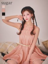 XS-Lサイズあり【DEA./ディア】ギャザー/ ティアード/ シフォン/ ベルト付き/ フレア/ ミニドレス/ キャバドレス[OF08]