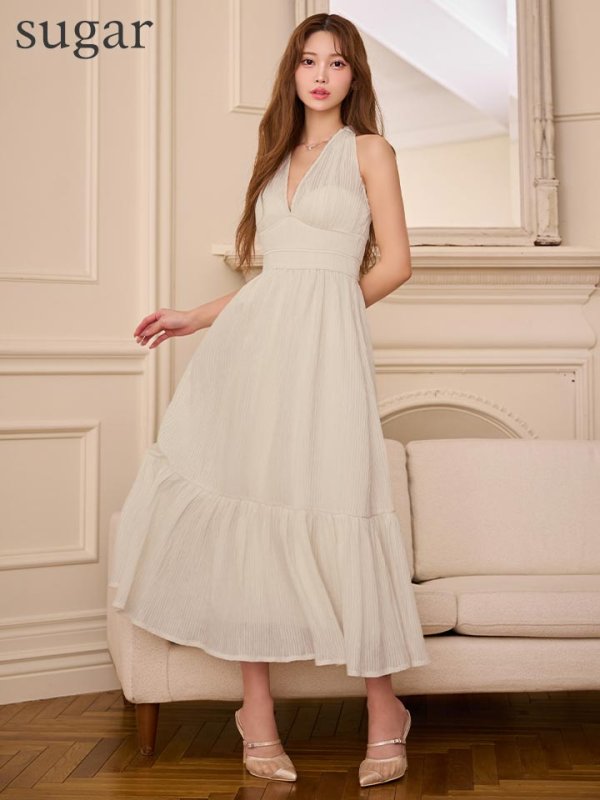 画像21: XS-Lサイズあり【DEA./ディア】プリーツ/ シフォン/ ホルターネック/ ロングドレス/ キャバドレス long[OF08]