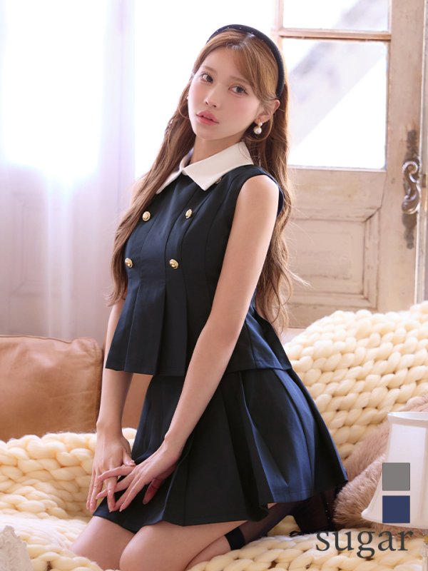 ネイビー　モデル：るりぴ　身長：165cm　着用サイズ：Sサイズ