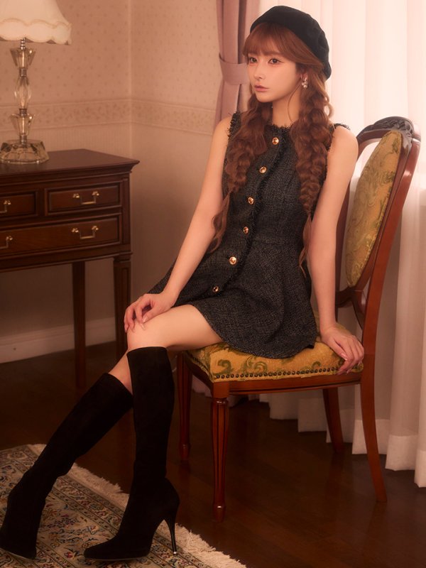 ブラック　モデル：まみ　身長：161cm　着用サイズ：Sサイズ