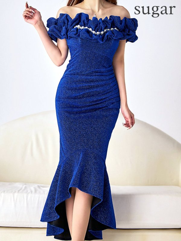 ブラックブルー　モデル：真優川咲　身長：158cm　着用サイズ：8号(Sサイズ)