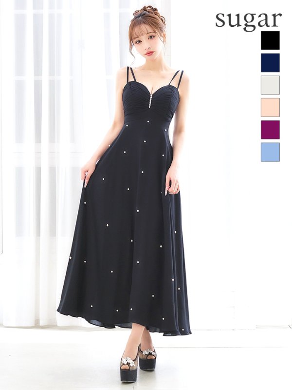 ブラック　モデル：真優川咲　身長：158cm　着用サイズ：8号(Sサイズ)