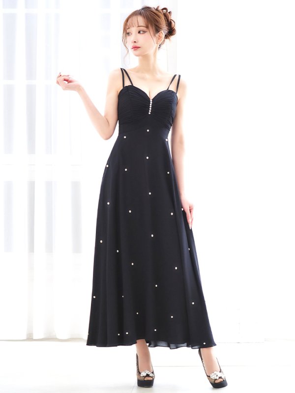 ブラック　モデル：真優川咲　身長：158cm　着用サイズ：8号(Sサイズ)