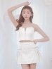 画像6: XSサイズあり【ROBE de FLEURS/ローブドフルール】バストジップ/ サイドリボン/ スパークル/ フレア/ ミニドレス/ キャバドレス[OF2]