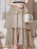 画像27: XS-Lサイズあり【ROBE de FLEURS/ローブドフルール】ベルト付き/ ドットオーガンジー/ ティアード/ フレア/ ミディアムドレス/ キャバドレス[OF2]