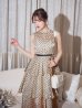 画像22: XS-Lサイズあり【ROBE de FLEURS/ローブドフルール】ベルト付き/ ドットオーガンジー/ ティアード/ フレア/ ミディアムドレス/ キャバドレス[OF2]