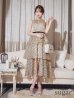 画像23: XS-Lサイズあり【ROBE de FLEURS/ローブドフルール】ベルト付き/ ドットオーガンジー/ ティアード/ フレア/ ミディアムドレス/ キャバドレス[OF2]